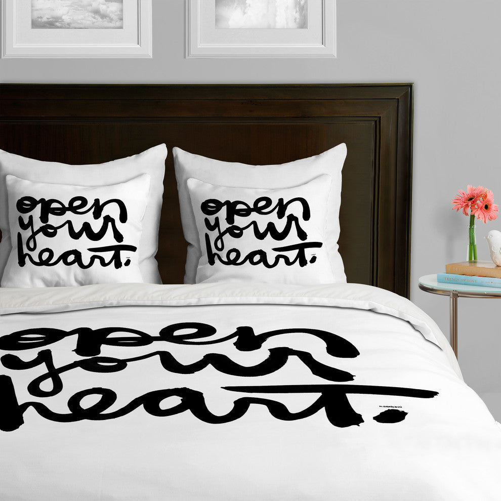 Deny Designs Kal Barteski Open Your Heart Duvet Cover - Lightweight