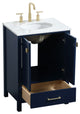 Isabel Single Bathroom Vanity, Blue, 24", Without Backsplash