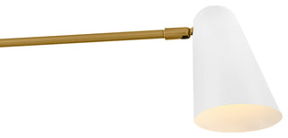 Lark Birdie 3 Light Convertible 1 Tier, Lacquered Brass With Matte White Accents