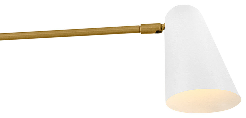 Lark Birdie 3 Light Convertible 1 Tier, Lacquered Brass With Matte White Accents