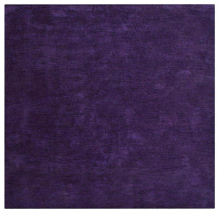 Hand Knotted Loom Silk Area Rug Solid Purple