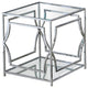 Abigail Silver With Glass Living Room End Table