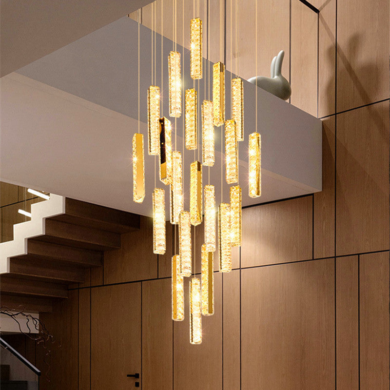 Santa Margherita Ligure | Creative Gold LED Crystal Chandelier, 17 Lights, Warm Light
