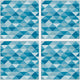 Blue Triangles Quadriptych, 40x40