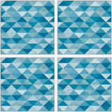 Blue Triangles Quadriptych, 40x40