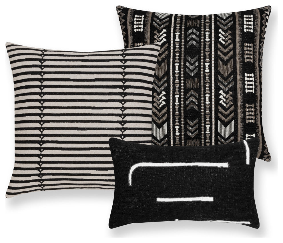 Instinct Ebony Indoor/Outdoor Performance Pillow, 12"x20"