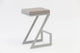 Z Shaped Metal Backless Barstool with Padded Seat, Silver and Gray 2pcs
