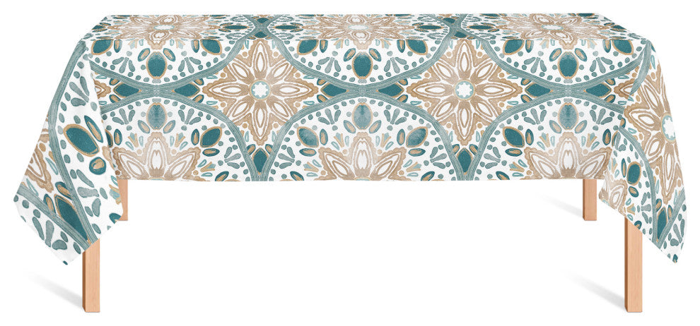 Faded Medallion Pattern 58x102 Tablecloth