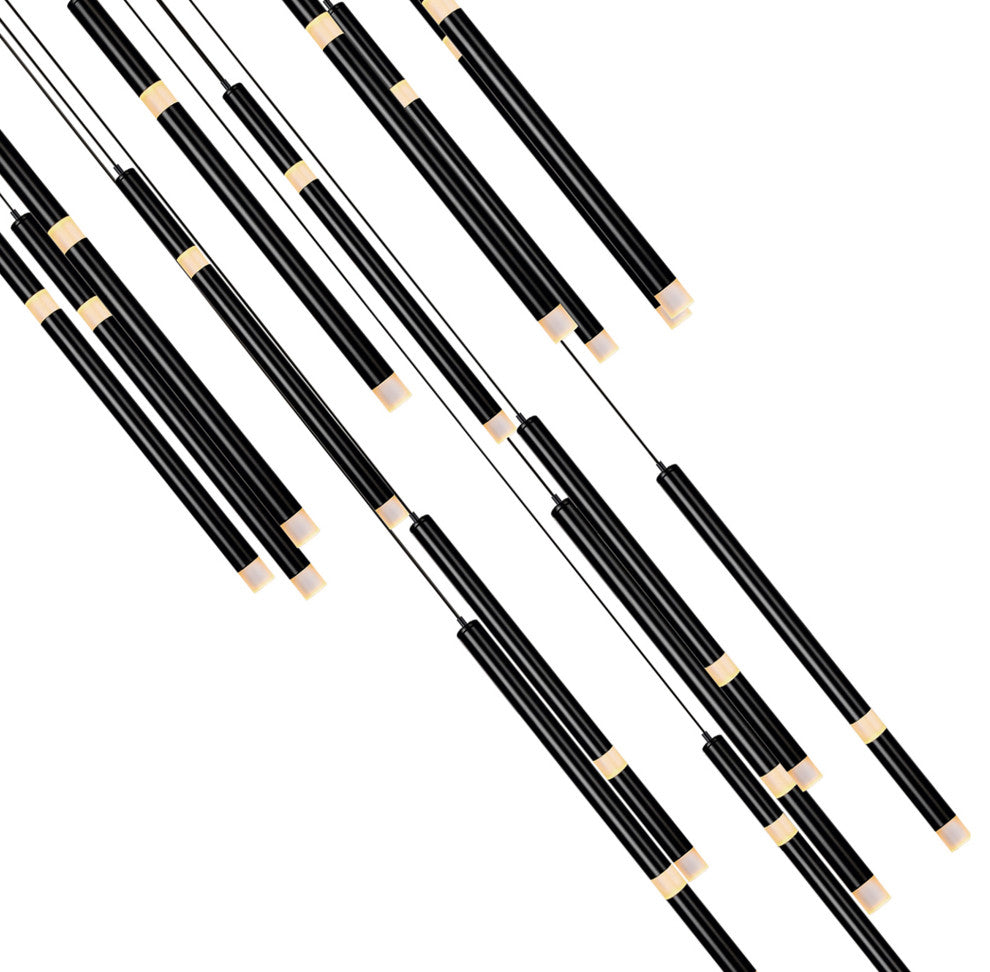Flute 16 Light LED Chandelier With Black Finish