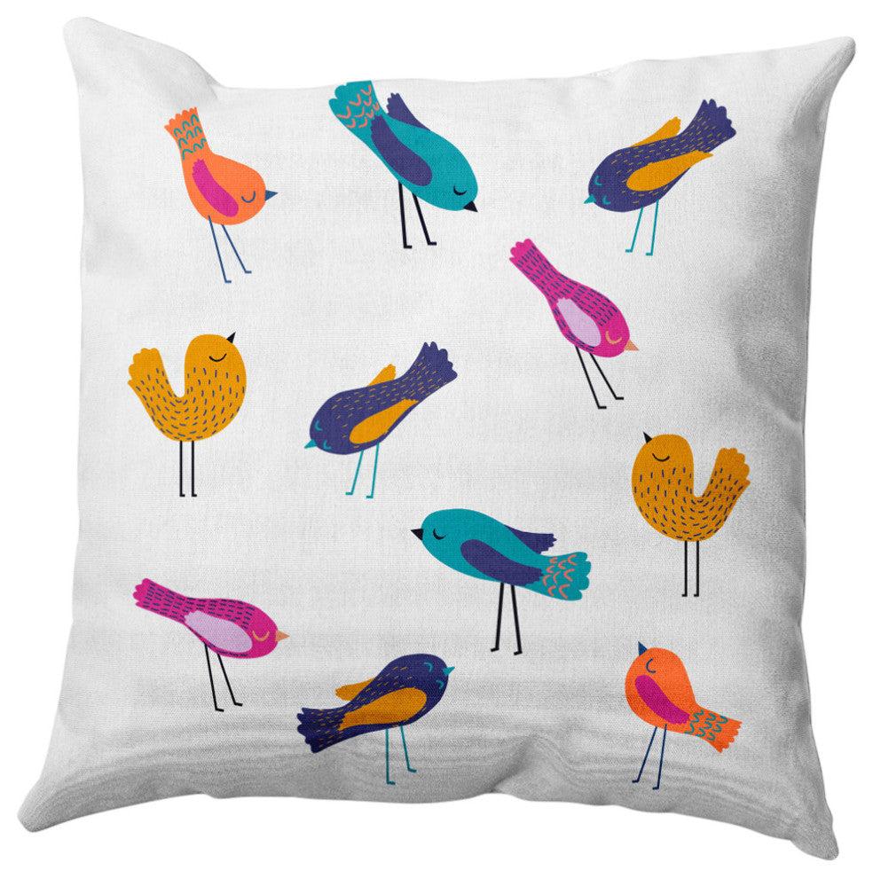 Tweets Decorative Throw Pillow, Teal, 26"x26"