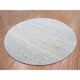 Bright Gray Undyed Natural Wool Grass Design Hand Knotted Round Rug 11'2"x11'2"