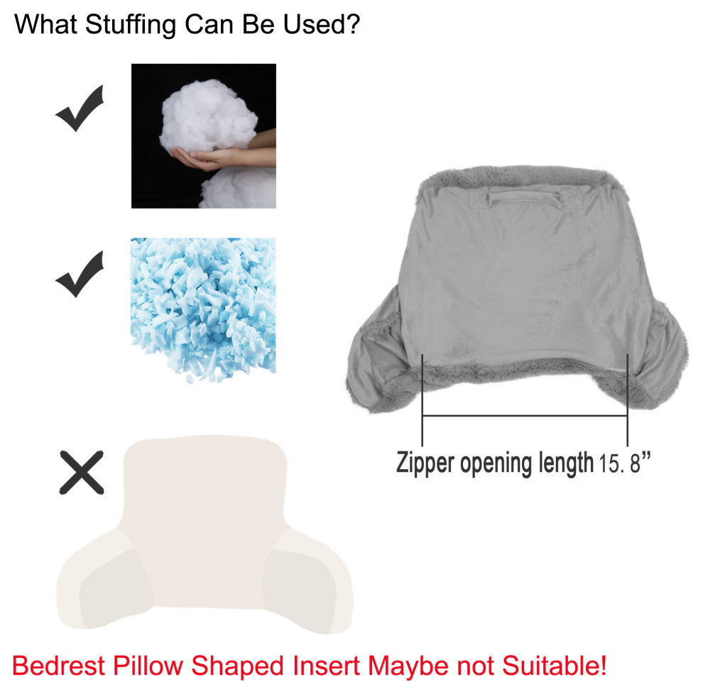 Faux Fur Bedrest Shell, Stargazer, 20"x18" X17"