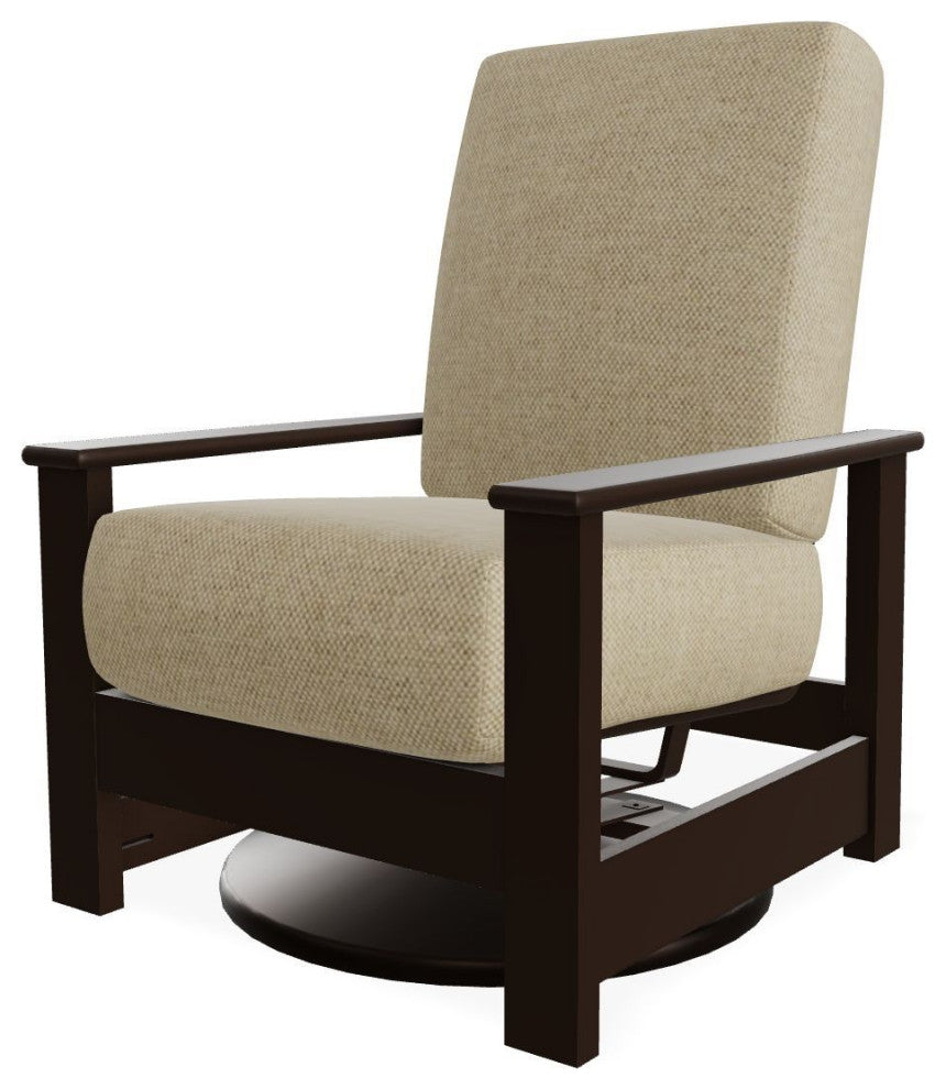 Leeward Deep Seat Outdoor Hidden Swivel Rocker, Blend Sand Pat/Kona