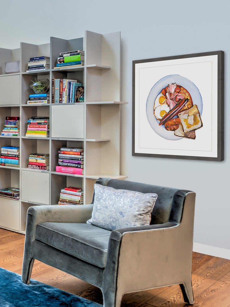 "Sunday Brekky" Framed Painting Print, 32"x32"