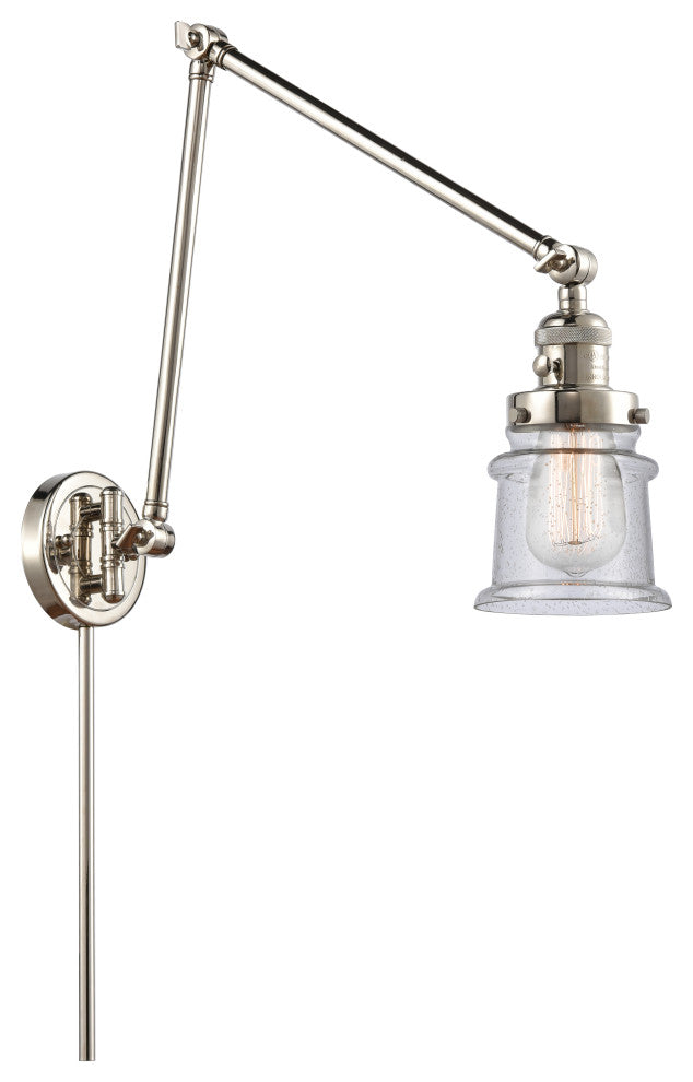 Canton Swing Arm With Switch, Polished Nickel, Seedy, Seedy