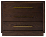 Modrest Manhattan Contemporary Cherry and Gold Nightstand