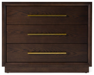Modrest Manhattan Contemporary Cherry and Gold Nightstand
