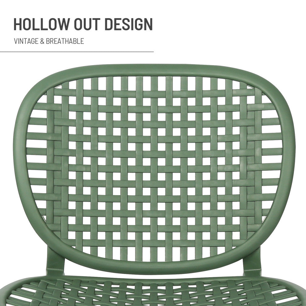 3-Piece Patio Table Chair Set Conversation Bistro Set, Green