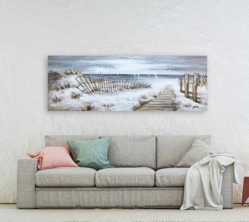 "The Walkway" Hand Painted Canvas Art, 55"x27.5"