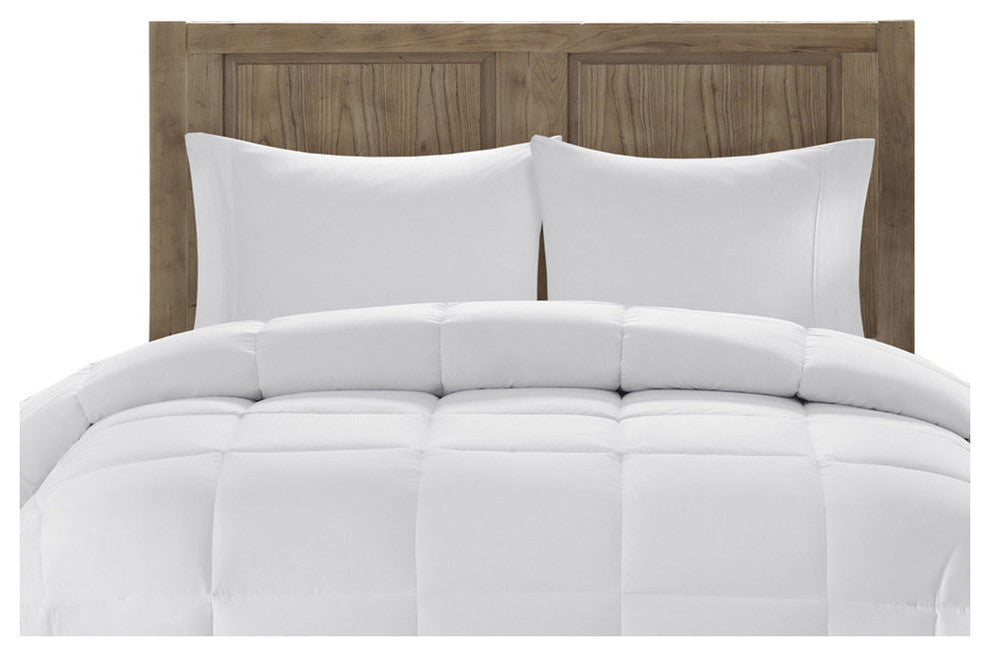 Bibb Home Microfiber Goose Overfilled Down Alternative Comforter - Checked White