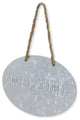 Galvanized Metal Oval "Welcome" Sign