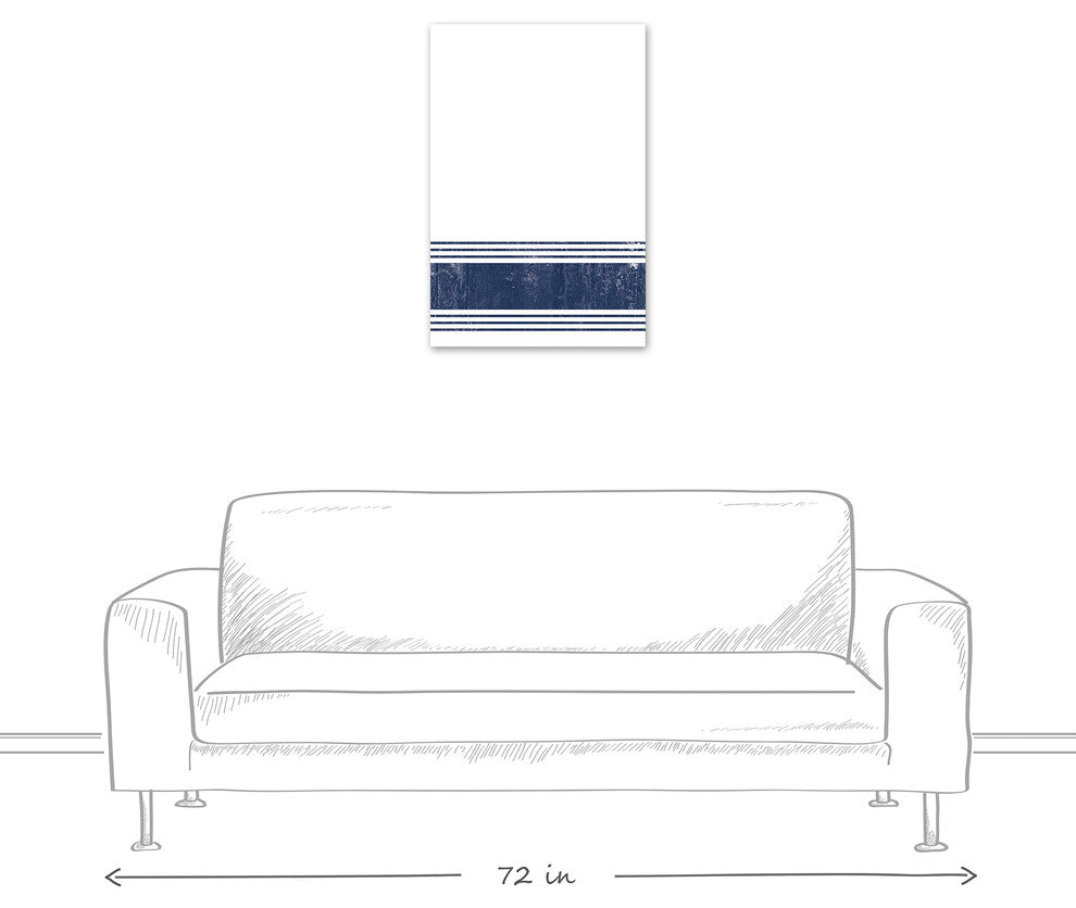 Distressed Navy Stripes 20x30 Canvas Wall Art