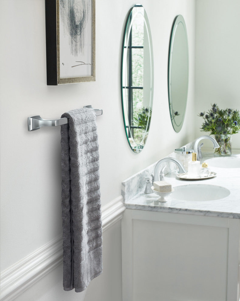Amerock Highland Ridge Transitional Towel Bar, Chrome, 18" Center-to-Center