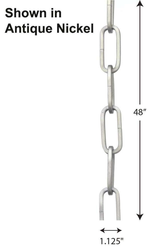 48" 9-gauge Brushed Nickel Square Profile Accessory Chain