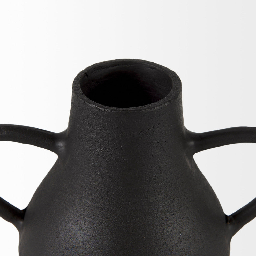 Cyrus 8.7Lx4.7Wx8.3H Black Two handled Vase Decorative Object