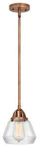 Fulton Mini Pendant, Antique Copper, Clear, Clear