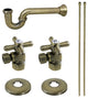 Plumbing Supply Kit With1-1/2" P-Trap 1/2" IPS Inlet x 3/8" Oulet, Antique Brass