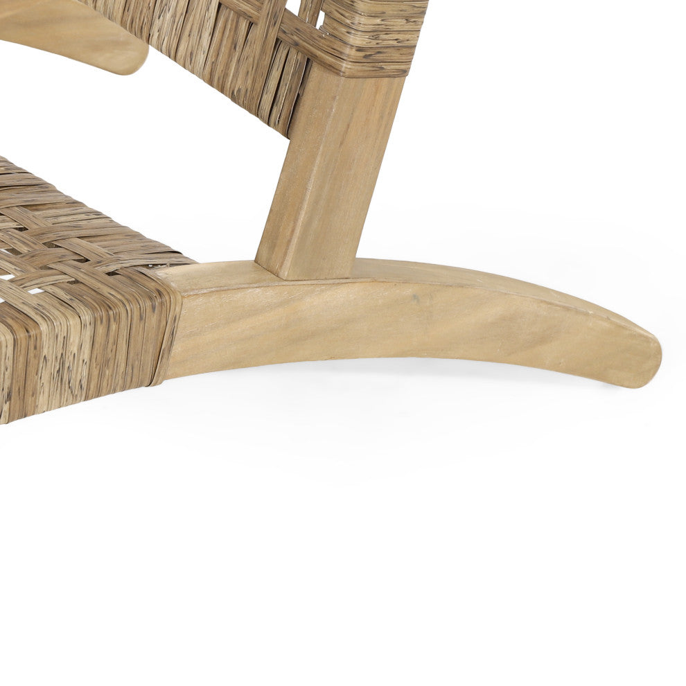 Arlost Outdoor Wicker Lounge Chair With Ottoman, Set of 2