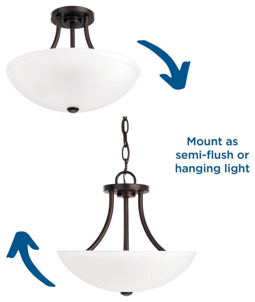 Gather 2-Light Semi-Flush Convertible Light, Antique Bronze