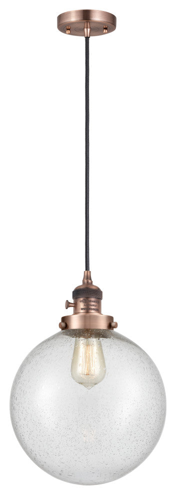 INNOVATIONS 201CSW-AC-G204-10 1-Light Mini Pendant Antique Copper