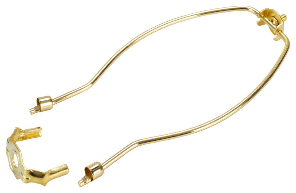 Aspen Creative 20008-1 11" Lamp Harp With Saddle, Polished Brass