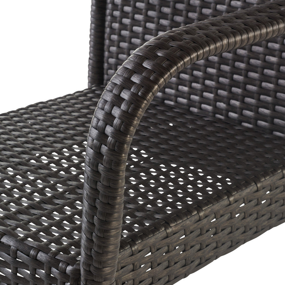 GDF Studio Dunedin Outdoor Gray Wicker Barstools, Set of 2
