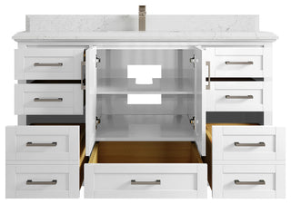 Boston 60 Single Bathroom Vanity in White 1.5" Empira Quartz