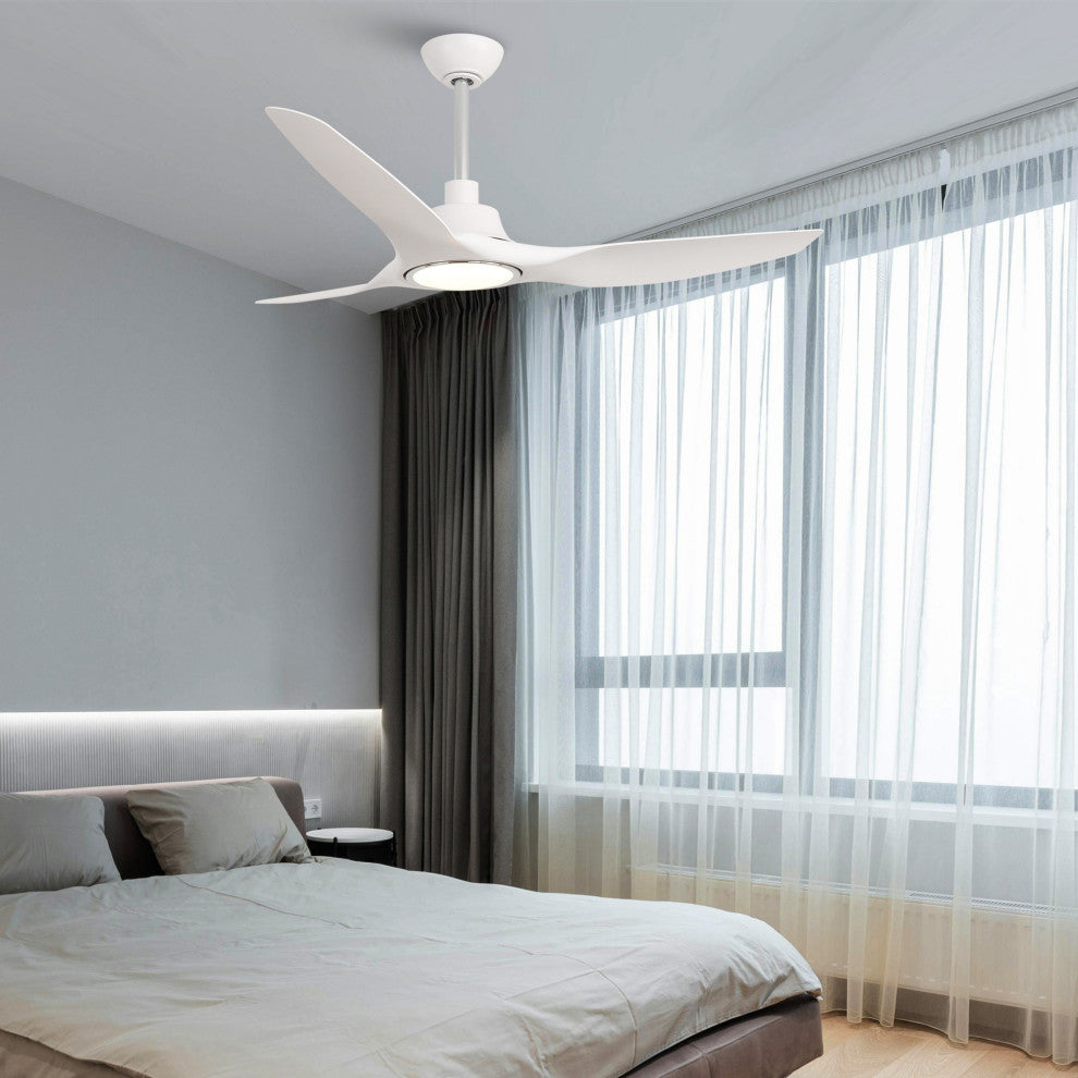 52-inch Modern White LED Smart Ceiling Fan with Remote