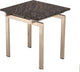 Louve Side Table With Black Marble and Brushed Silver Stainless