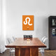 "Leo Zodiac Sign White on Orange" Fine Art Print