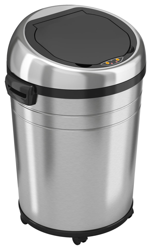 iTouchless Sensor Trash Can with Odor Control System and Wheels, 18 Gallon