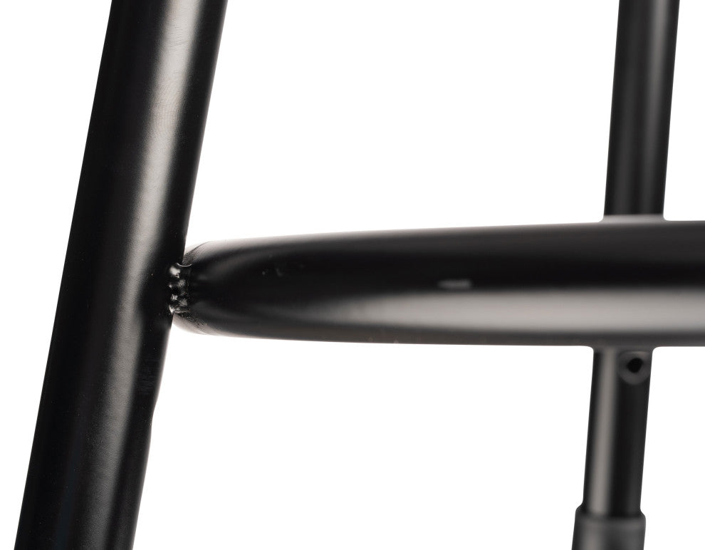 NPS 25"-33" Height Adjustable Vinyl Padded Steel Stool With Backrest, Black
