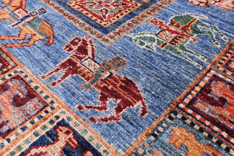 Antiqued Pazyryk Historical Design Handmade Rug 2' 9" X 3' 11" Q10973