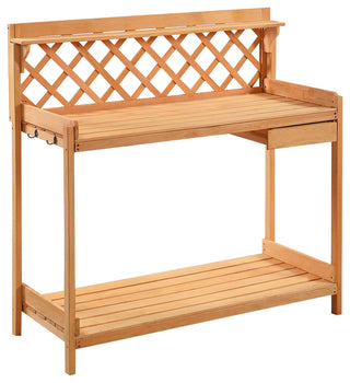 Modern Garden Wood Work Potting Bench Station With Hook