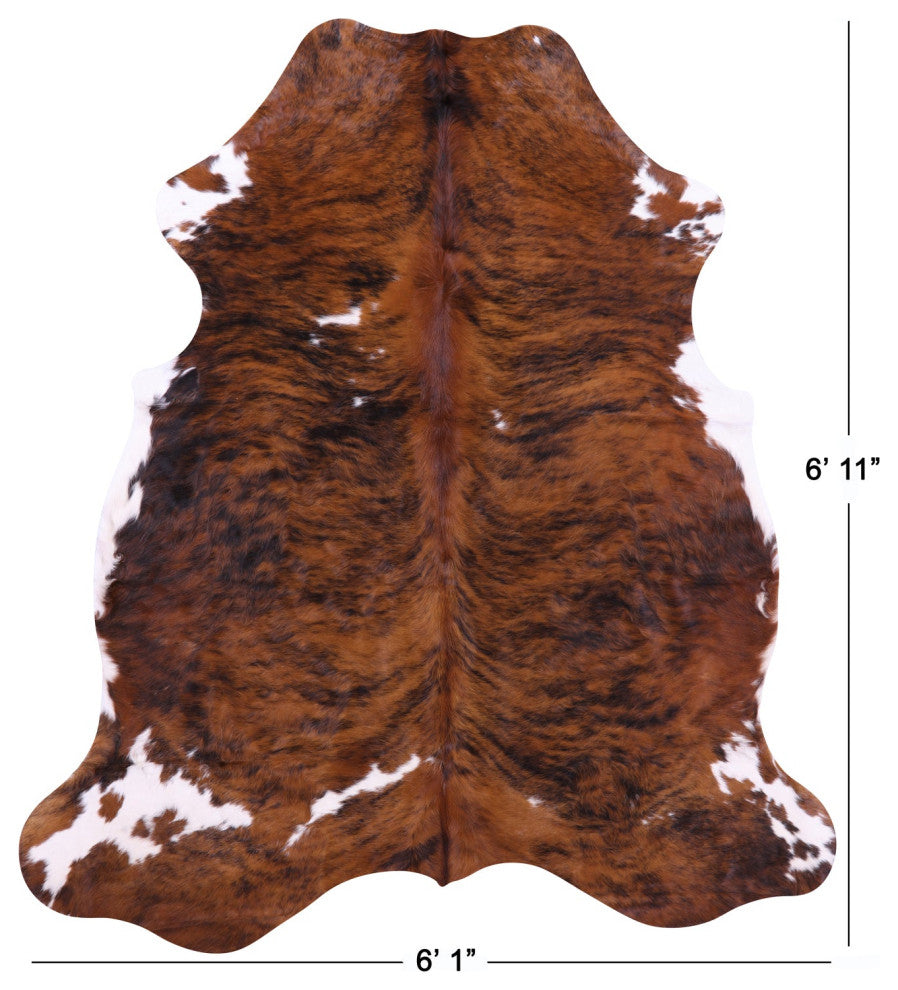 6' 11" X 6' 1" Brindle Natural Cowhide Rug C2224