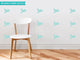 Birds Fabric Wall Decals, Set of 16 Birds, Aqua