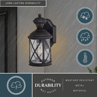 Henderson 1 Light Black Motion Sensor Dusk to Dawn Outdoor Wall Lantern