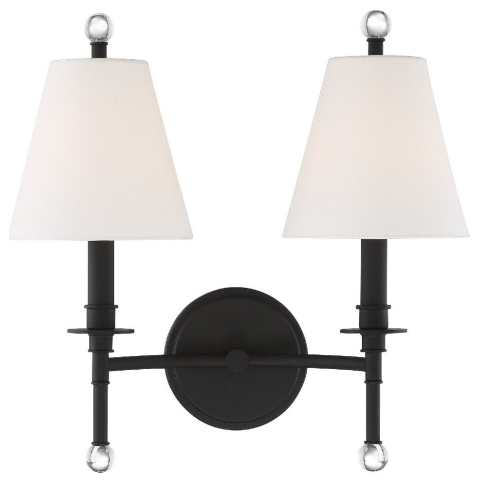 Riverdale 2 Light Black Forged Wall Mount