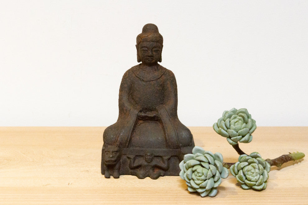 Consigned, Antique Rusted Metal Buddha