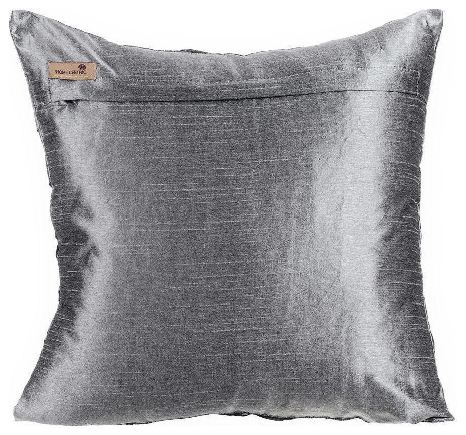 Silver Decorative Pillow Covers 22"x22" Silk, Peach Waters
